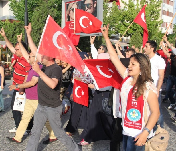 Bayrağını alan sokağa çıktı 28