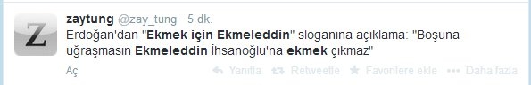 'Ekmek için Ekmeleddin' sloganı twitter'ı salladı 34