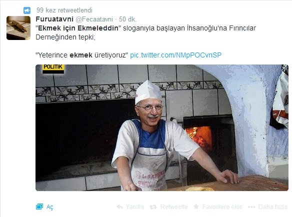 'Ekmek için Ekmeleddin' sloganı twitter'ı salladı 7