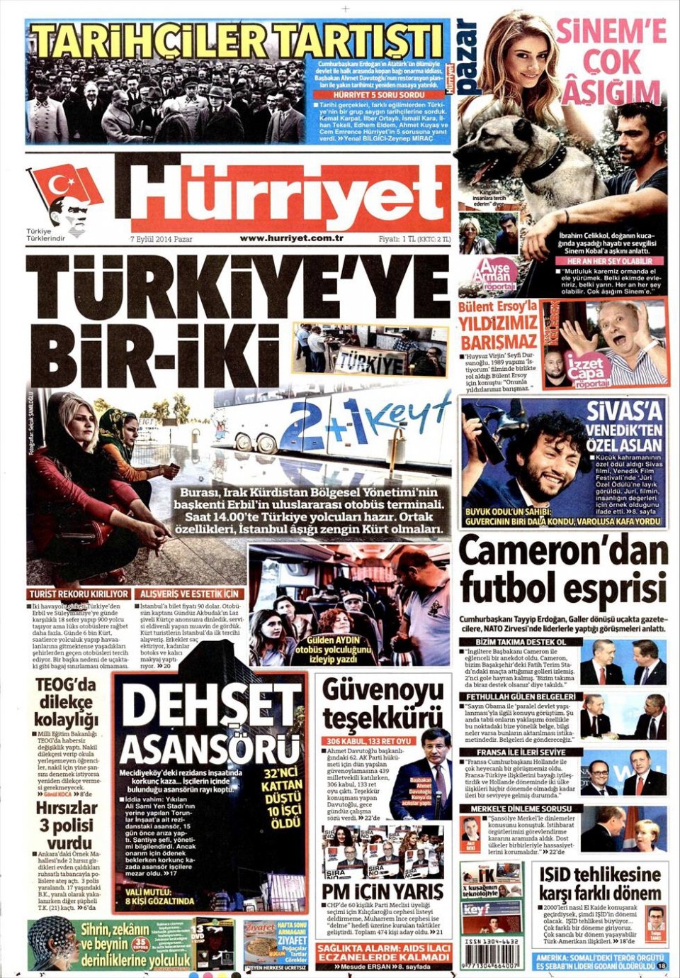 7 Eylül 2014 gazete manşetleri 10