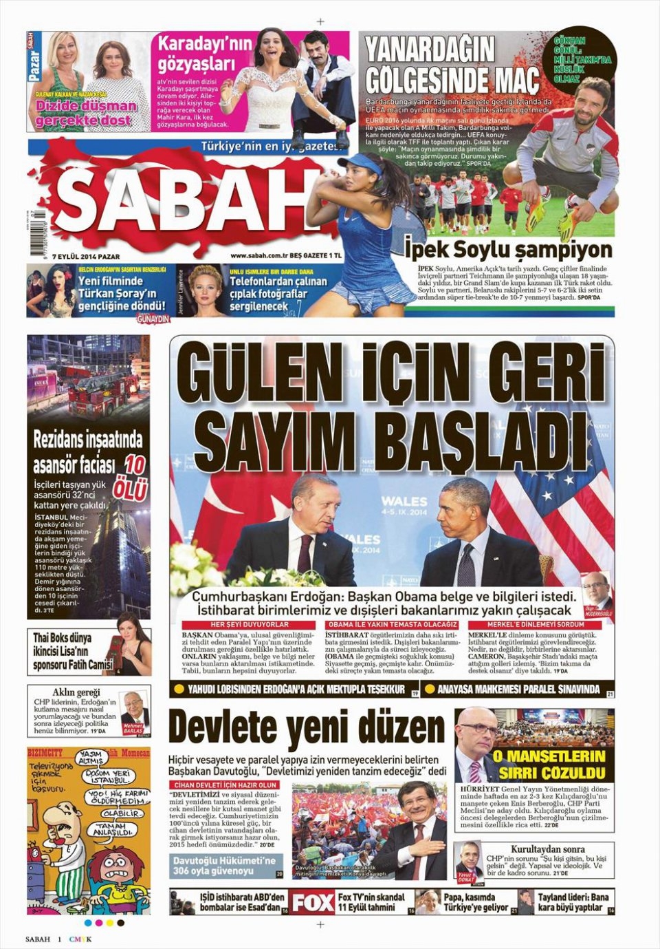 7 Eylül 2014 gazete manşetleri 14