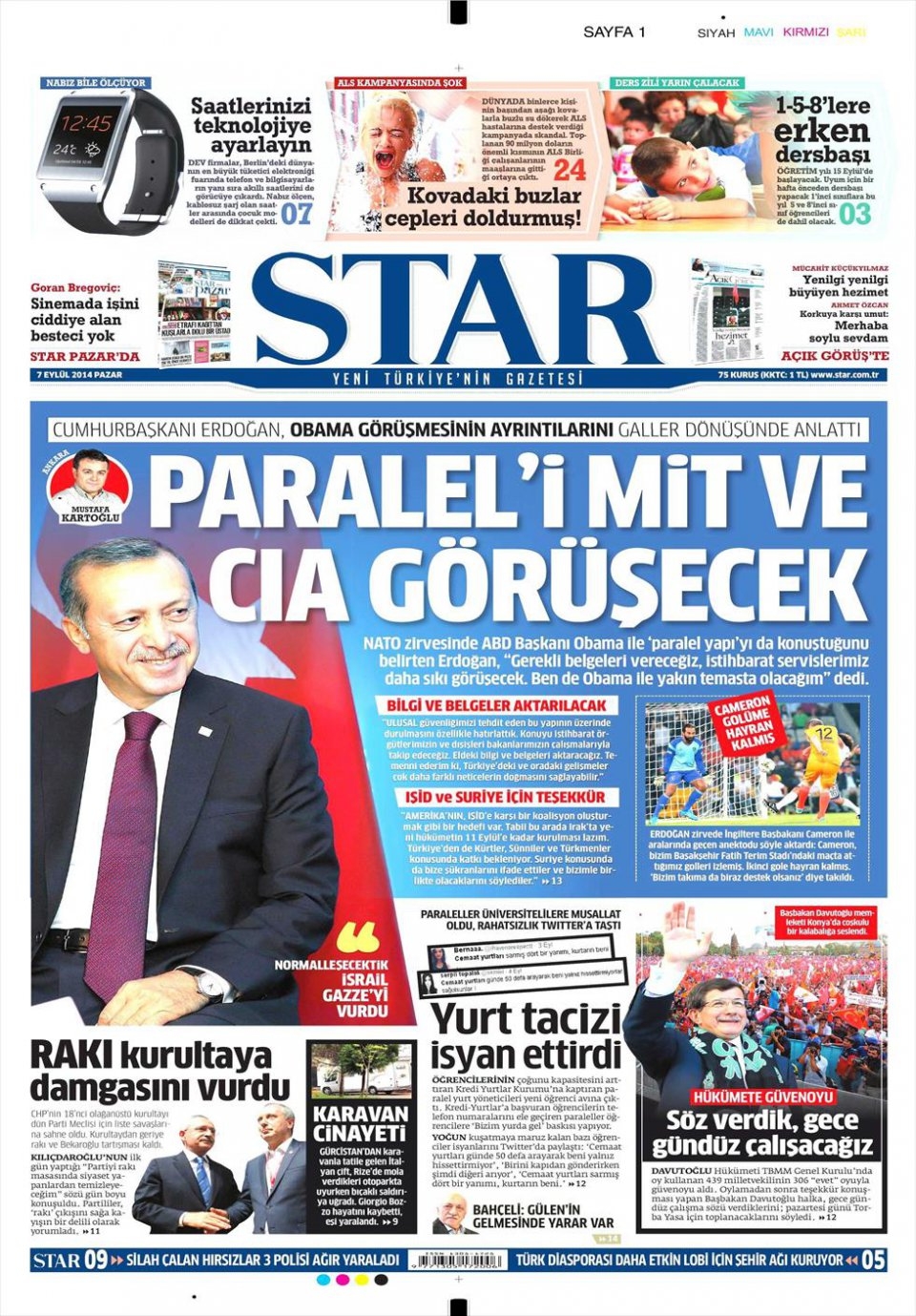 7 Eylül 2014 gazete manşetleri 16