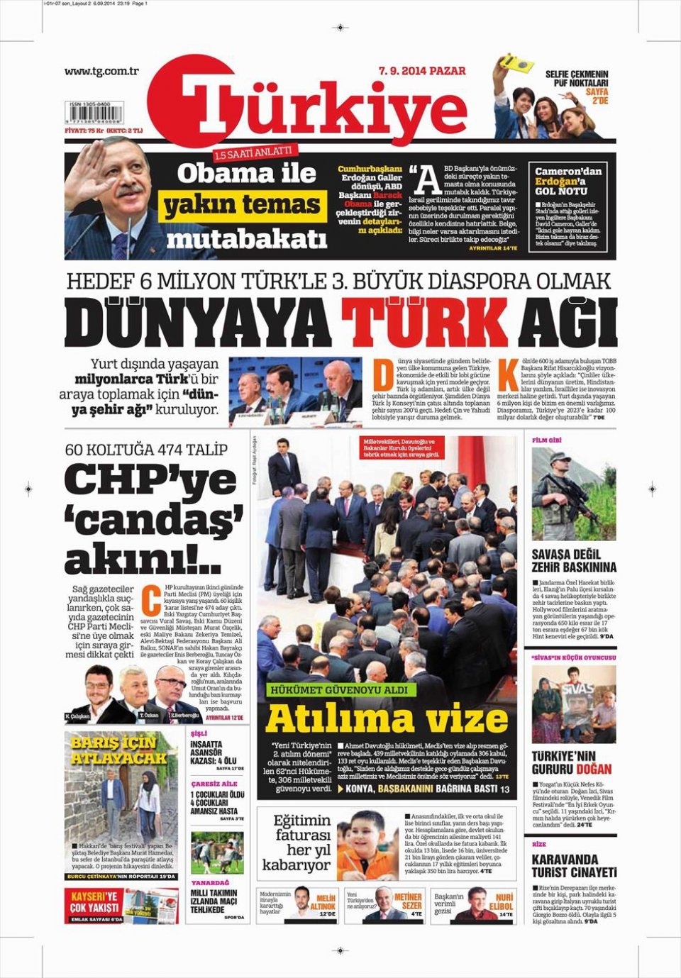 7 Eylül 2014 gazete manşetleri 19