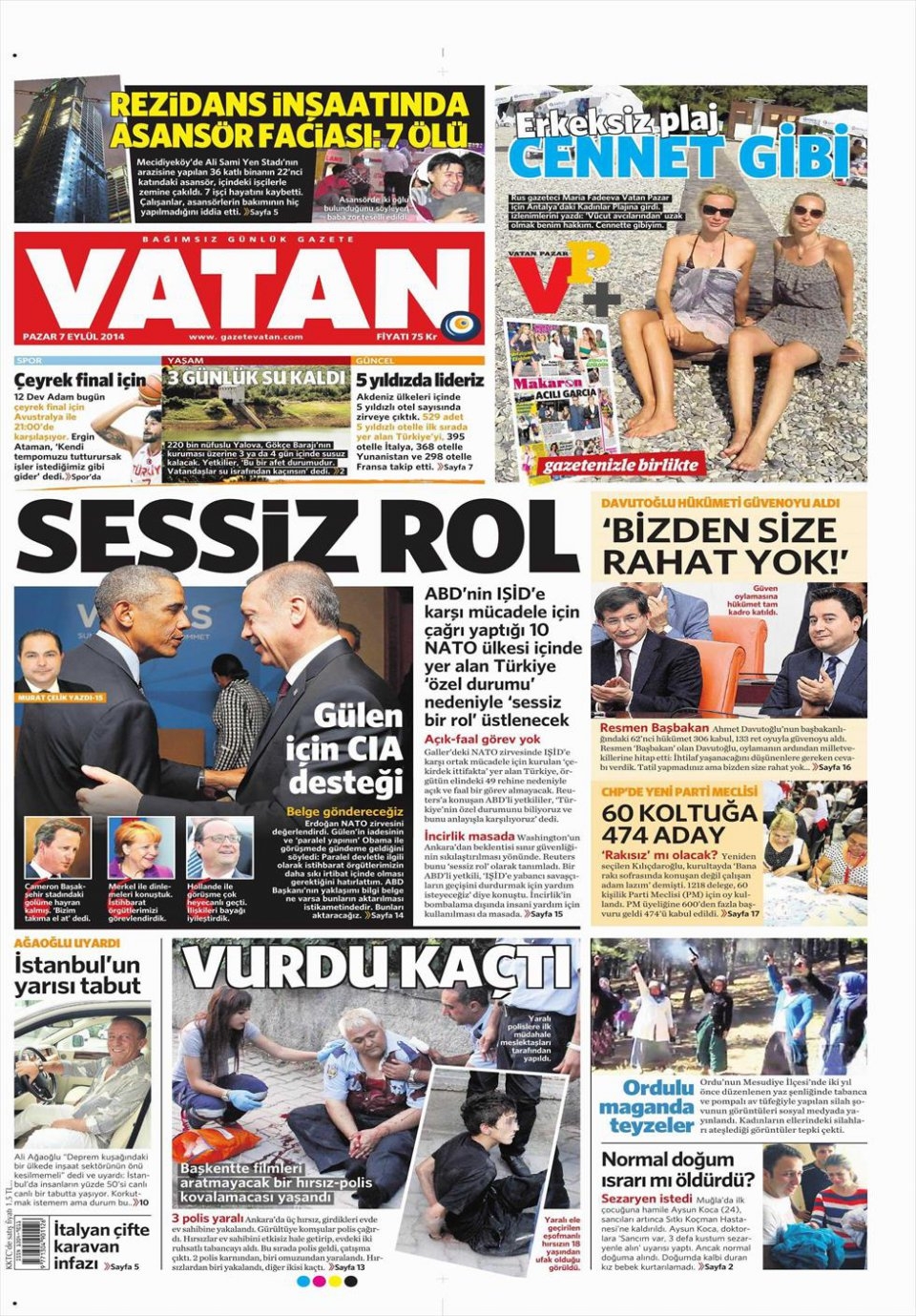 7 Eylül 2014 gazete manşetleri 20