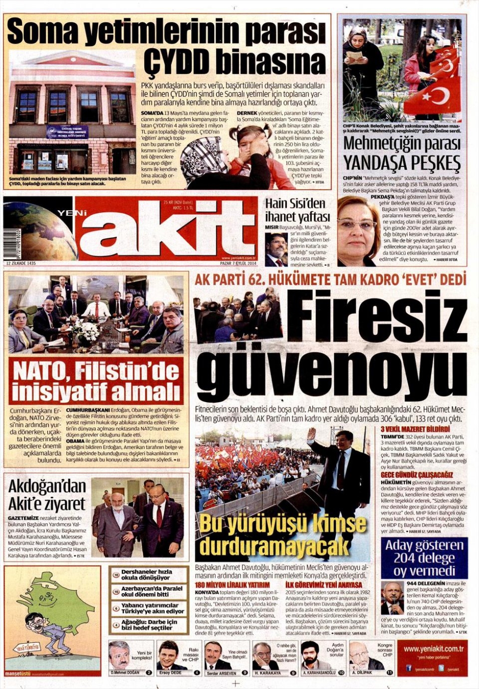 7 Eylül 2014 gazete manşetleri 22