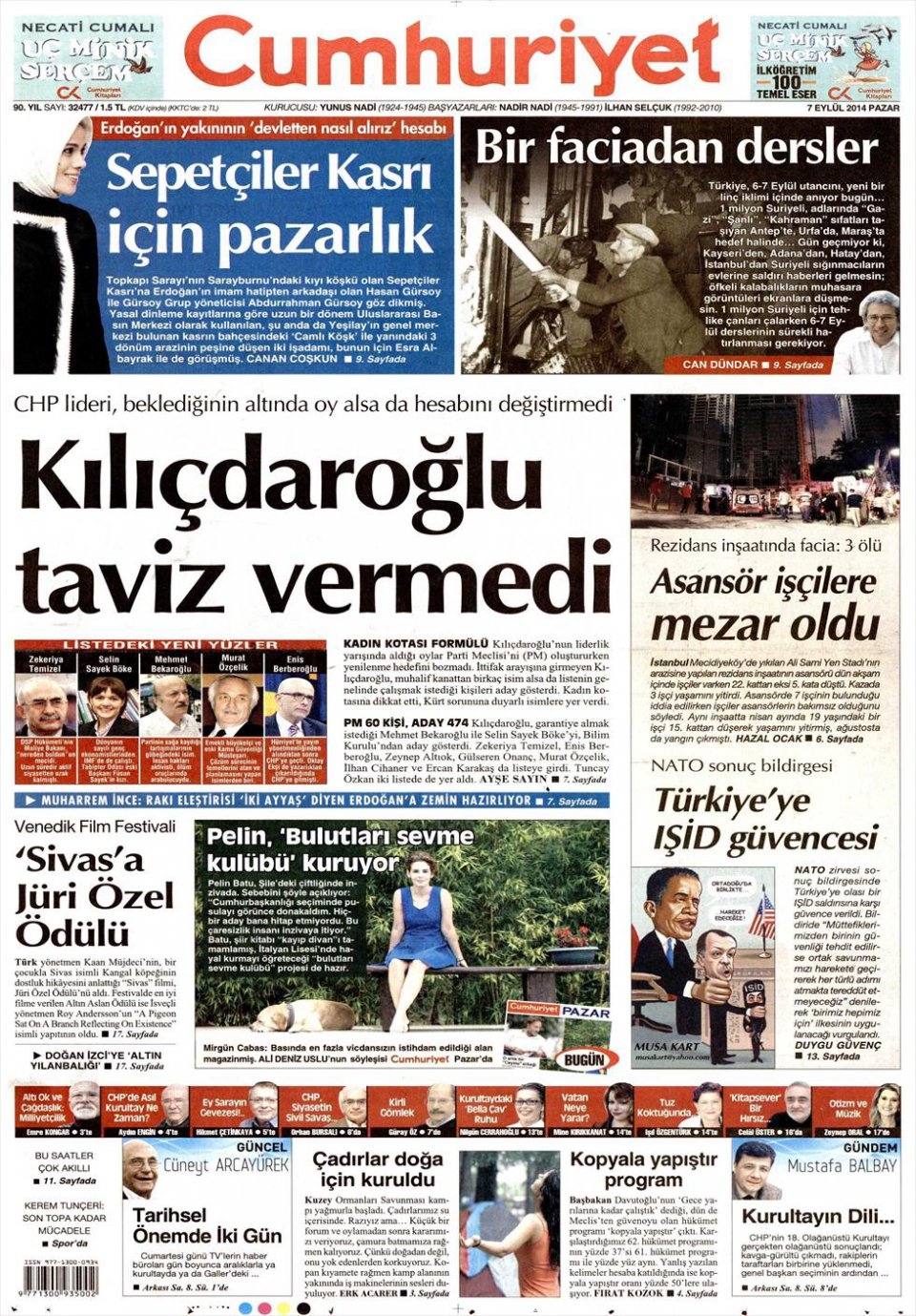 7 Eylül 2014 gazete manşetleri 5