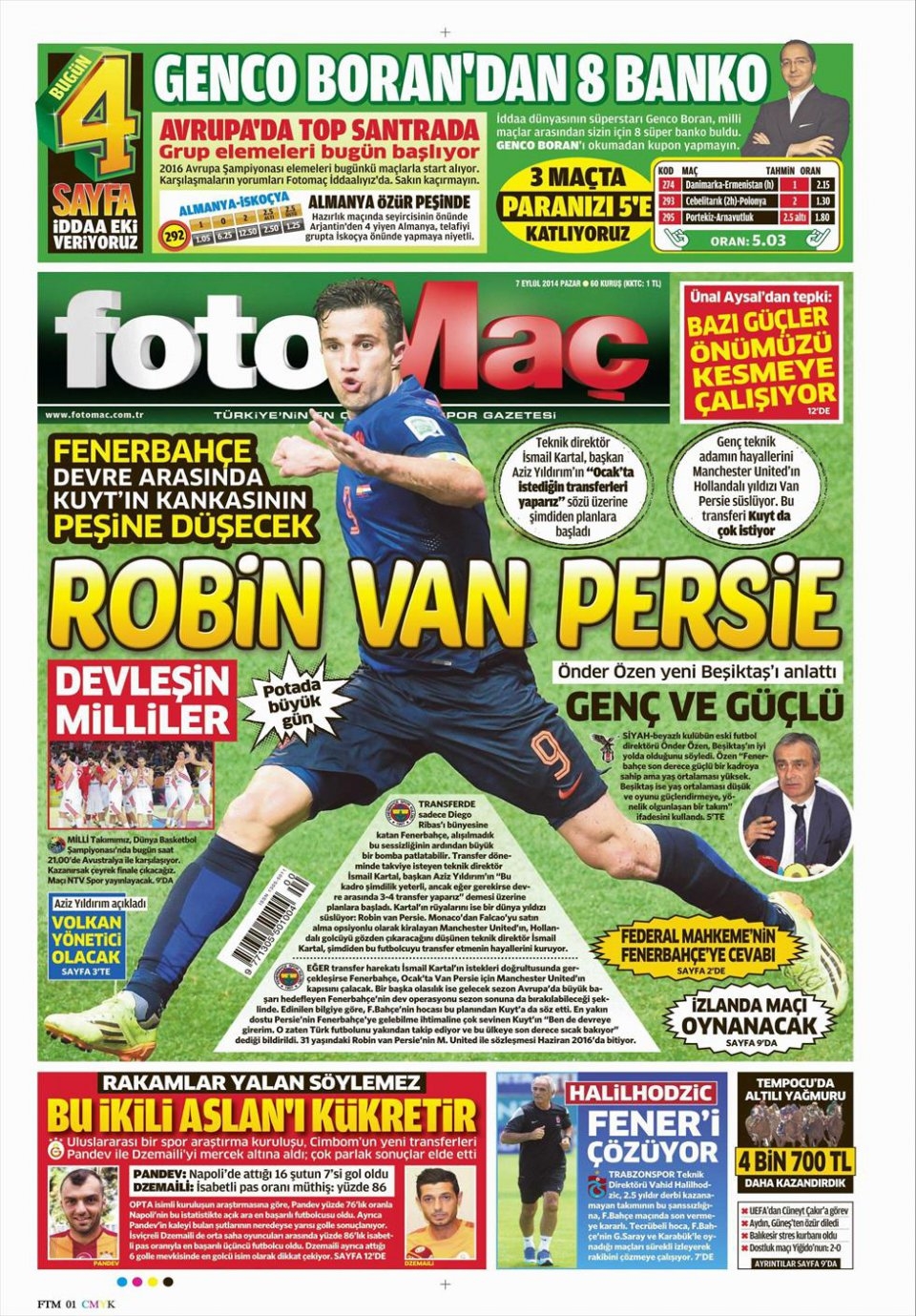 7 Eylül 2014 gazete manşetleri 7