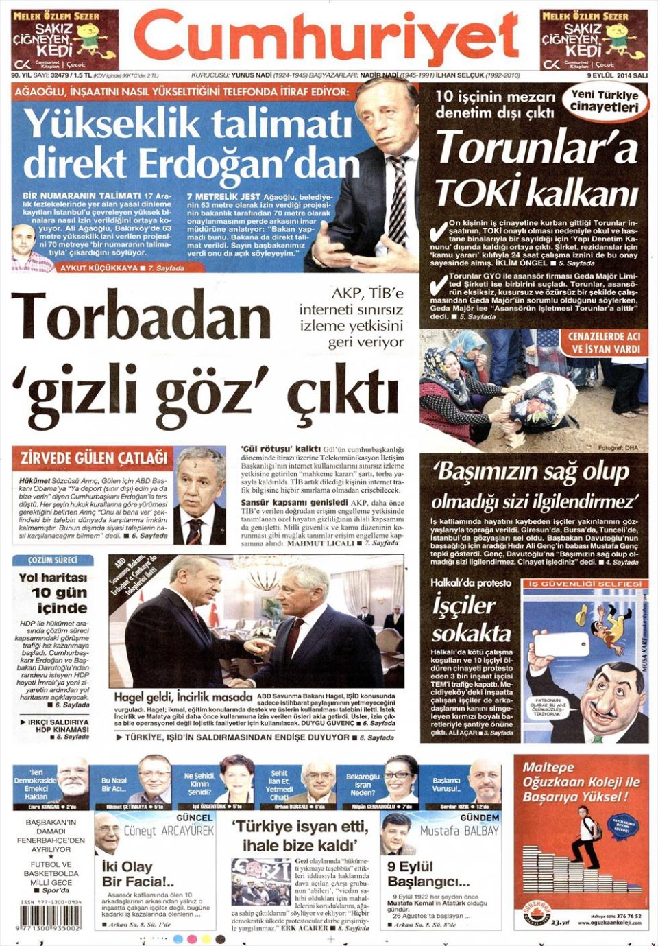 9 Eylül 2014 gazete manşetleri 10