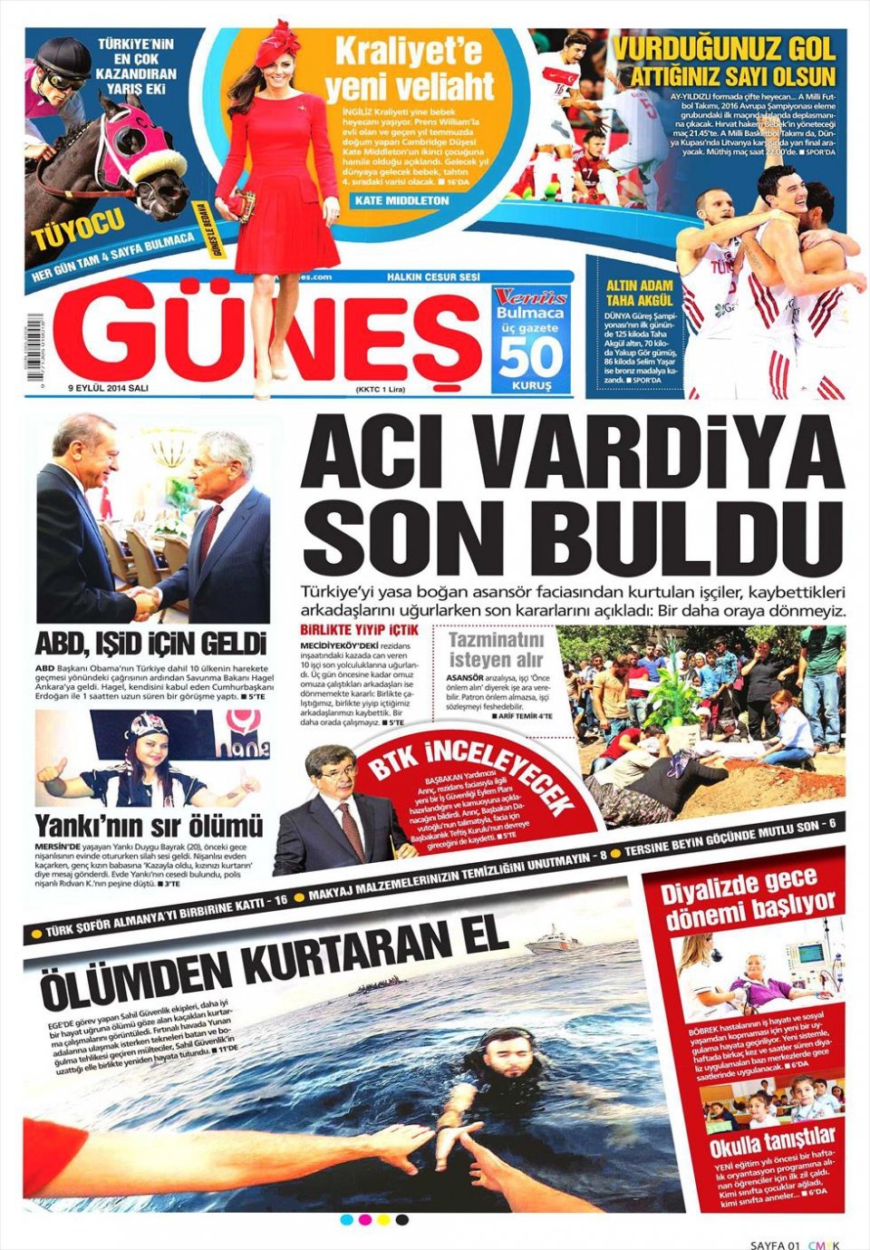 9 Eylül 2014 gazete manşetleri 15