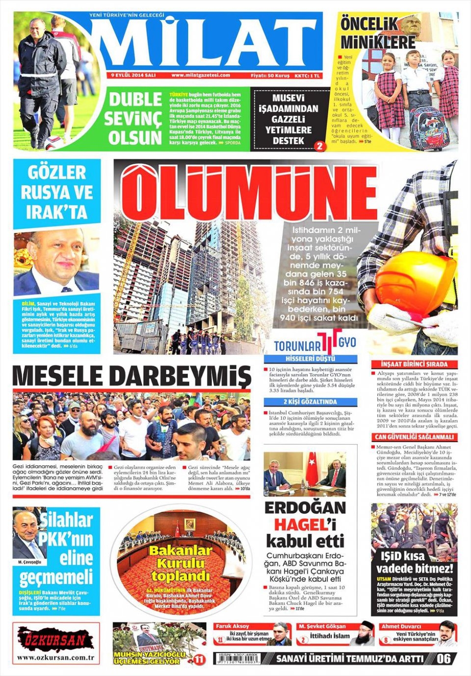 9 Eylül 2014 gazete manşetleri 16