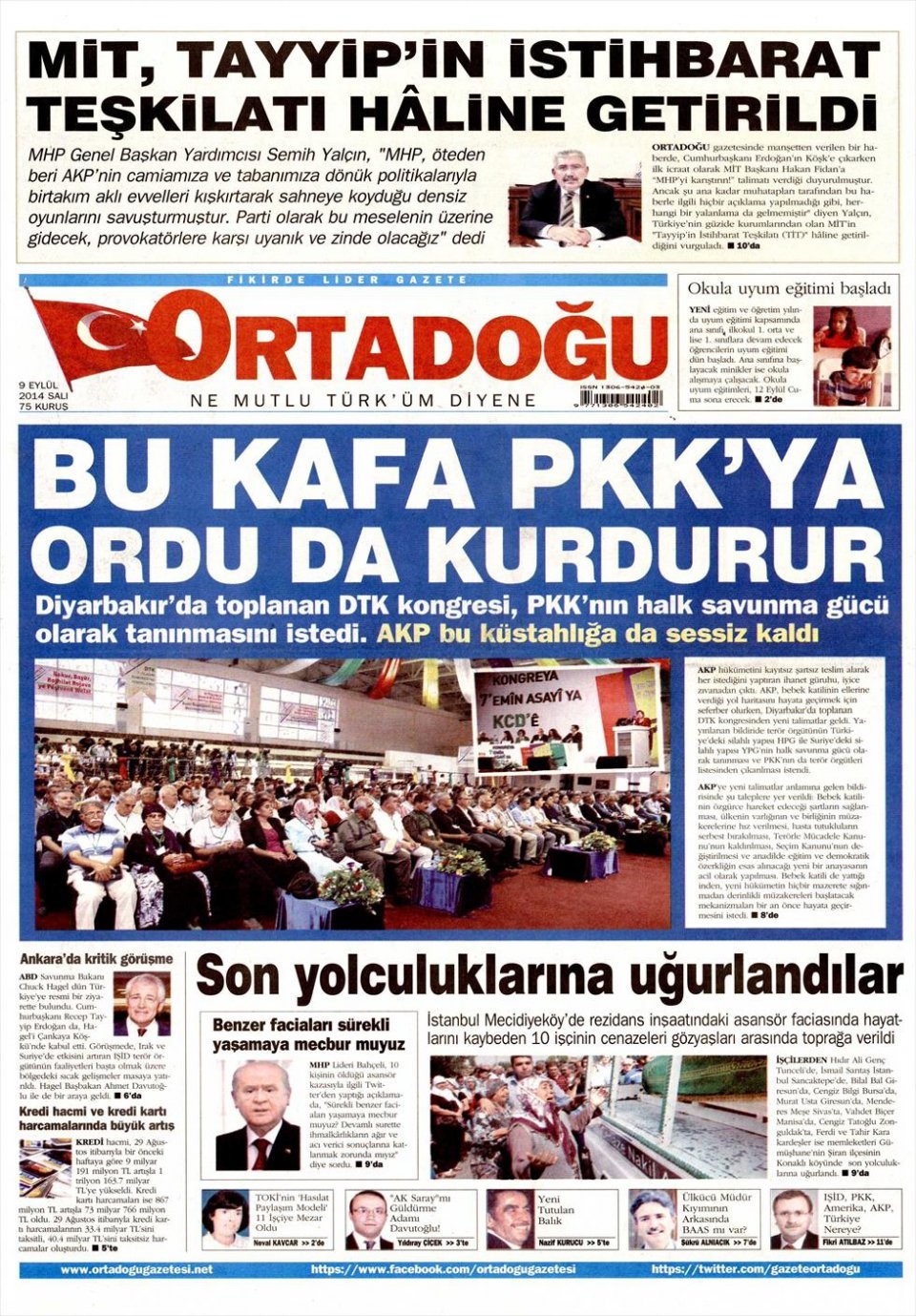 9 Eylül 2014 gazete manşetleri 19