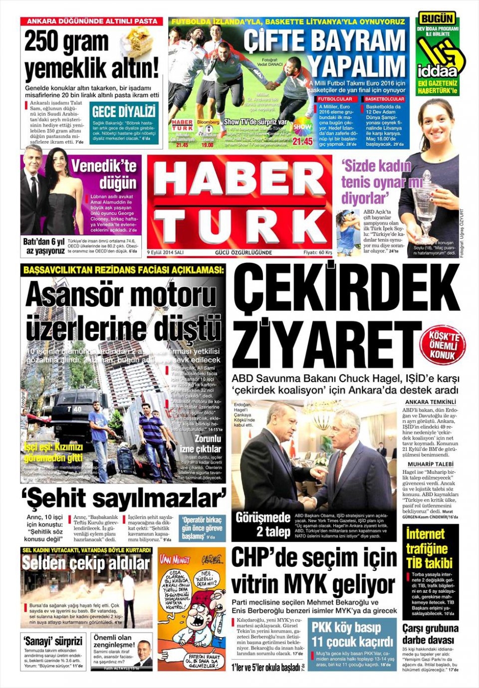 9 Eylül 2014 gazete manşetleri 2