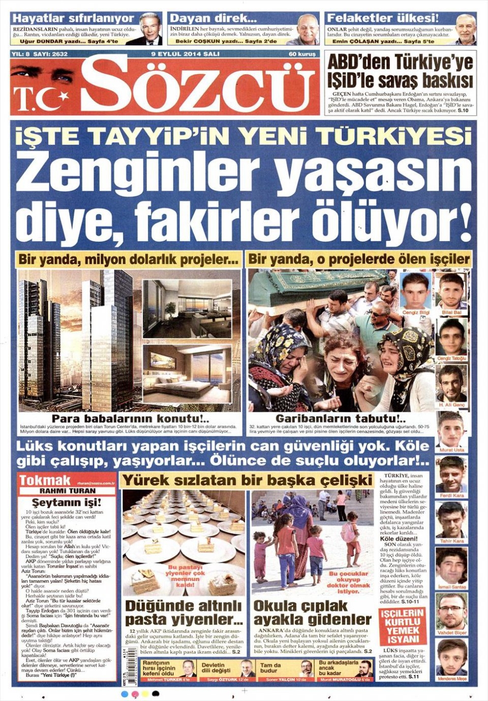 9 Eylül 2014 gazete manşetleri 20