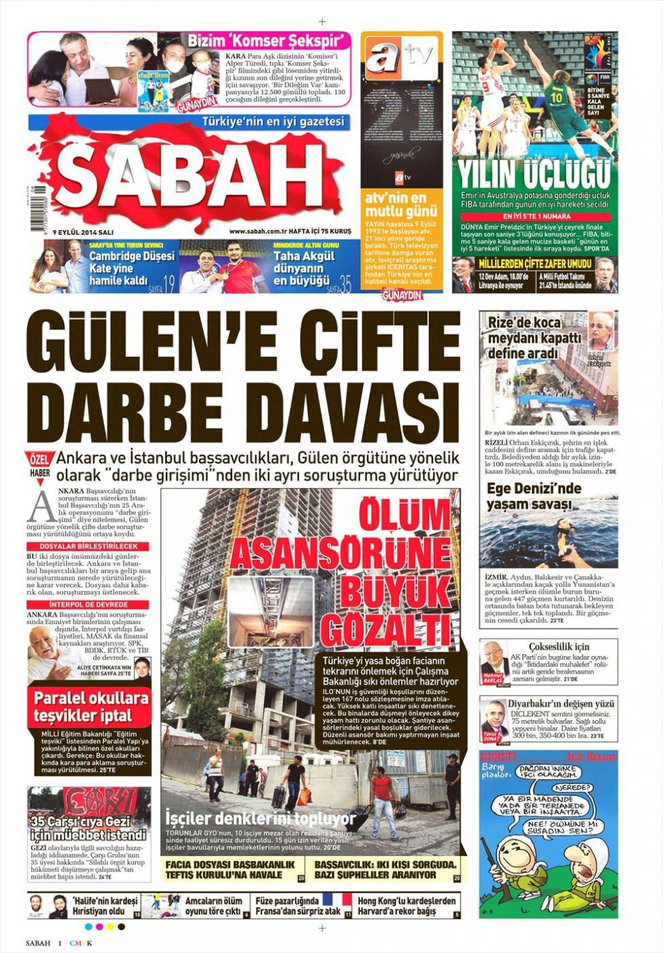 9 Eylül 2014 gazete manşetleri 3