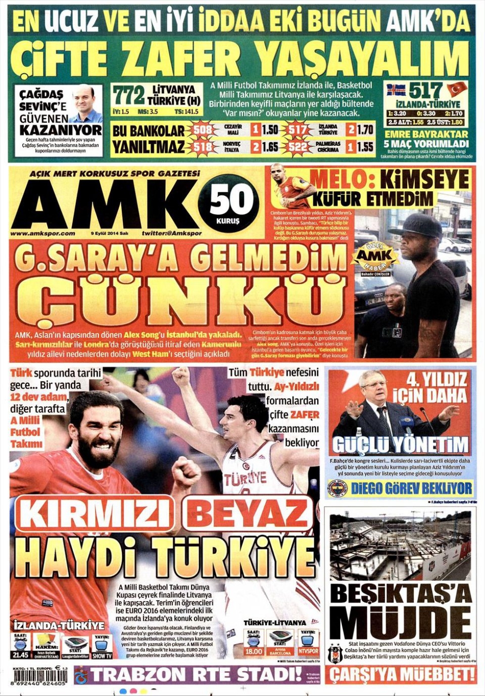 9 Eylül 2014 gazete manşetleri 8