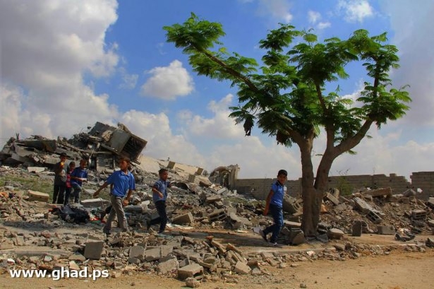 Gazze'nin yıkık sınıflarında ilk ders 52