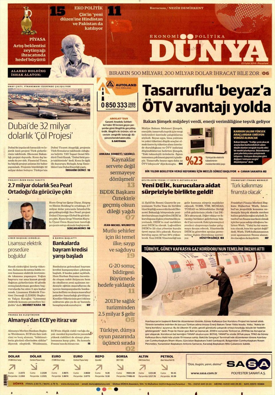 22 Eylül 2014 gazete manşetleri 5