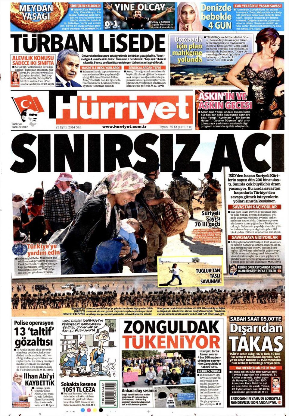23 Eylül 2014 gazete manşetleri 10