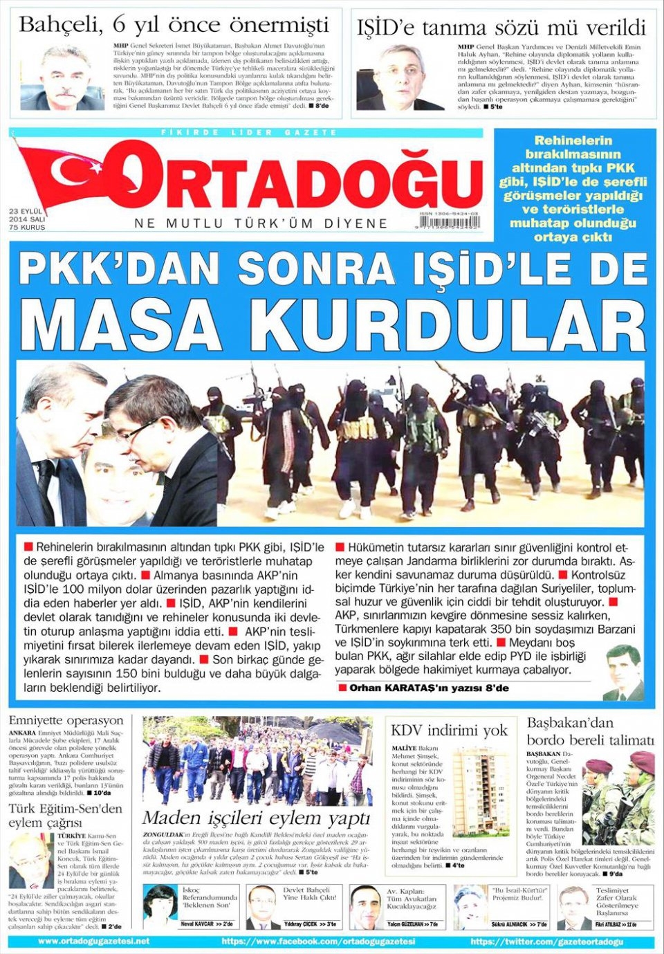 23 Eylül 2014 gazete manşetleri 13