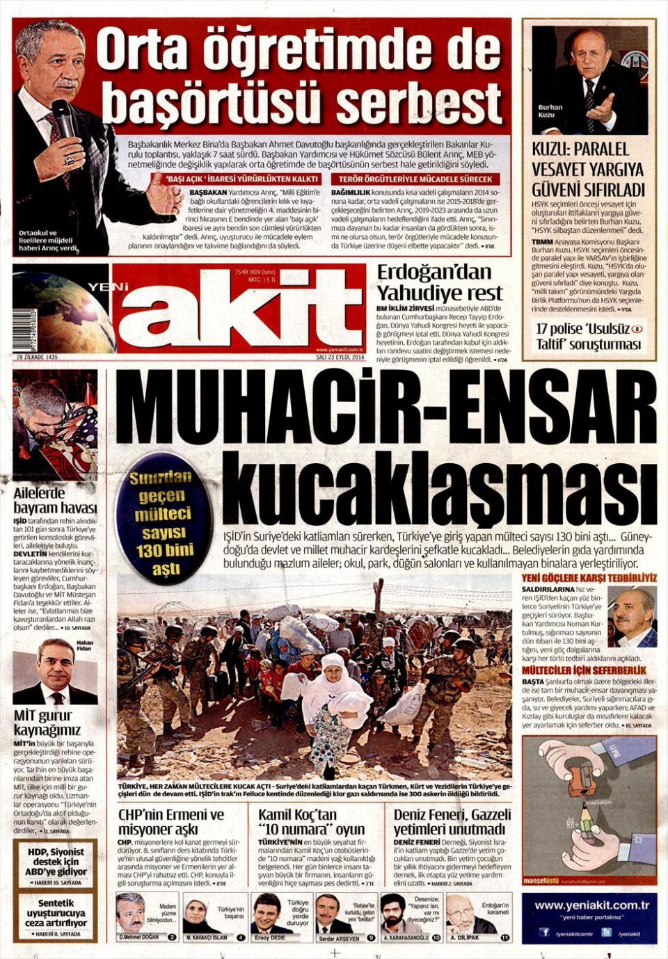 23 Eylül 2014 gazete manşetleri 20