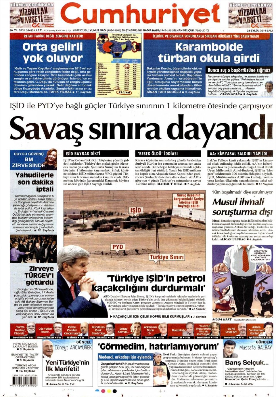 23 Eylül 2014 gazete manşetleri 4