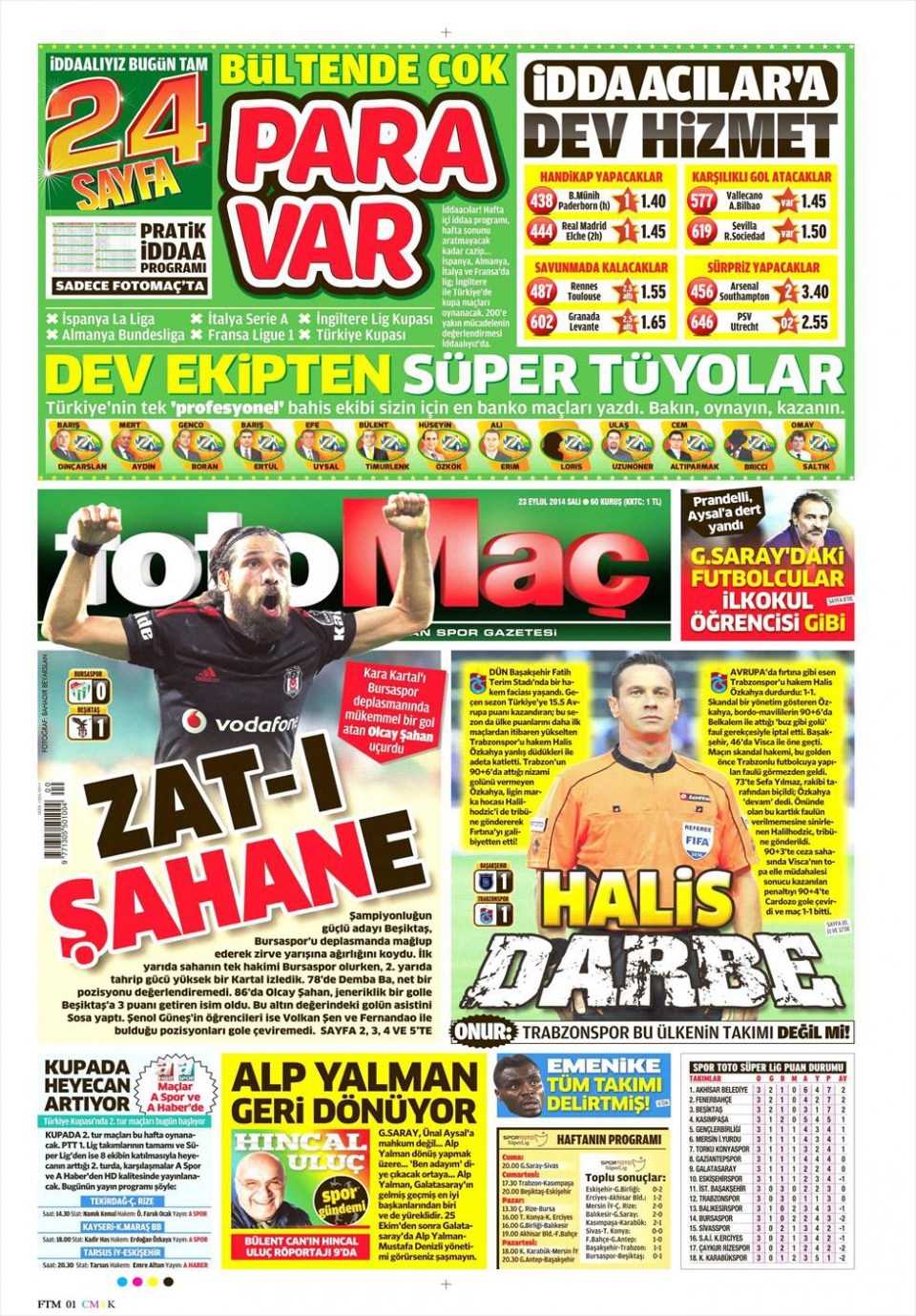 23 Eylül 2014 gazete manşetleri 7