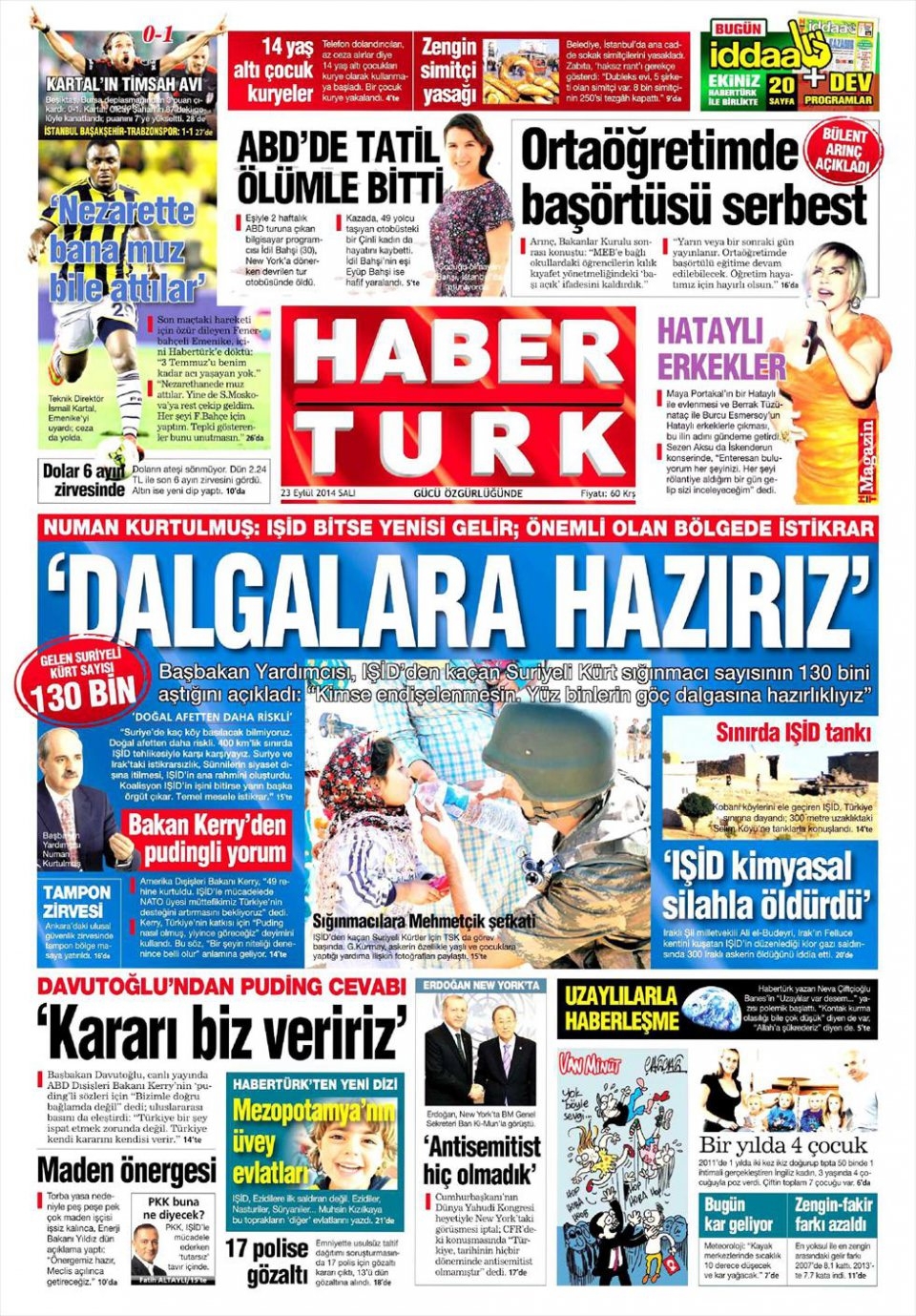 23 Eylül 2014 gazete manşetleri 9