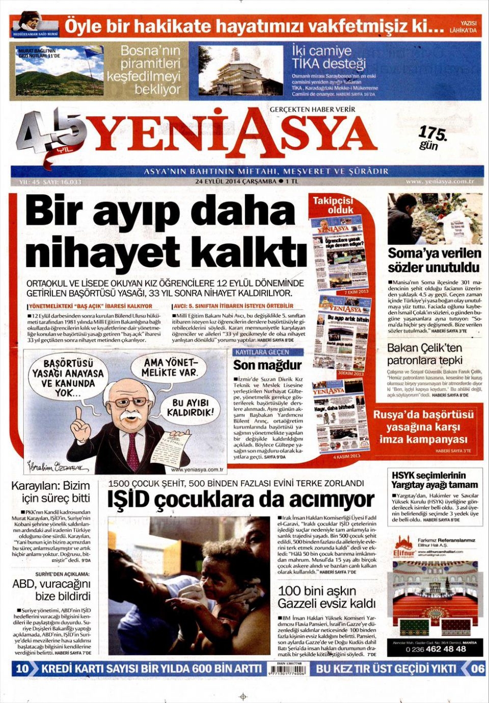 24 Eylül 2014 gazete manşetleri 21