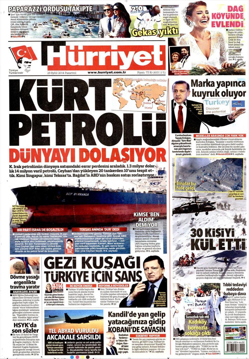 29 Eylül 2014 gazete manşetleri 11