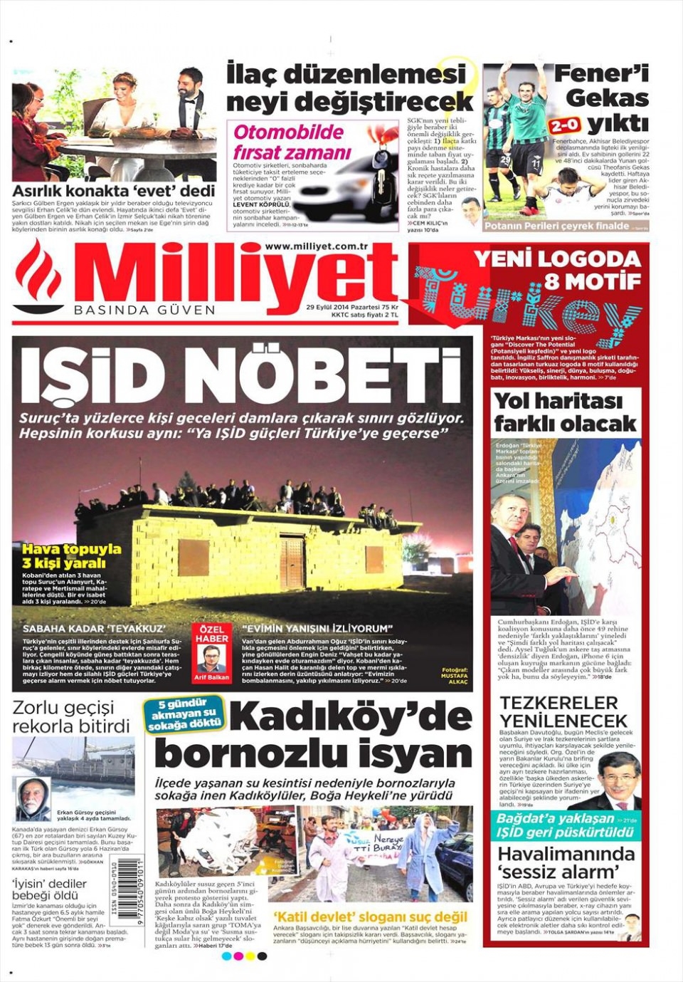 29 Eylül 2014 gazete manşetleri 13