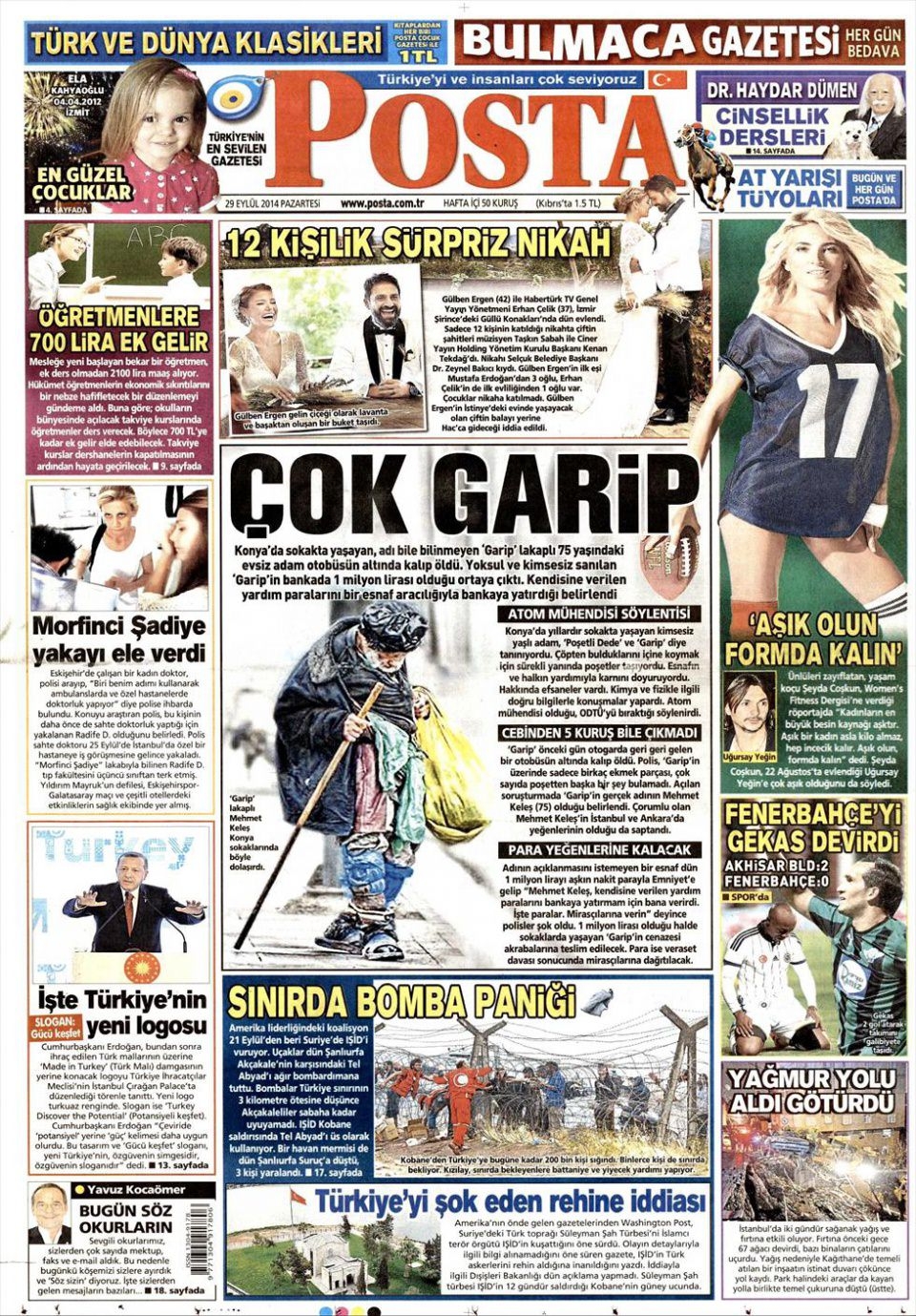 29 Eylül 2014 gazete manşetleri 15