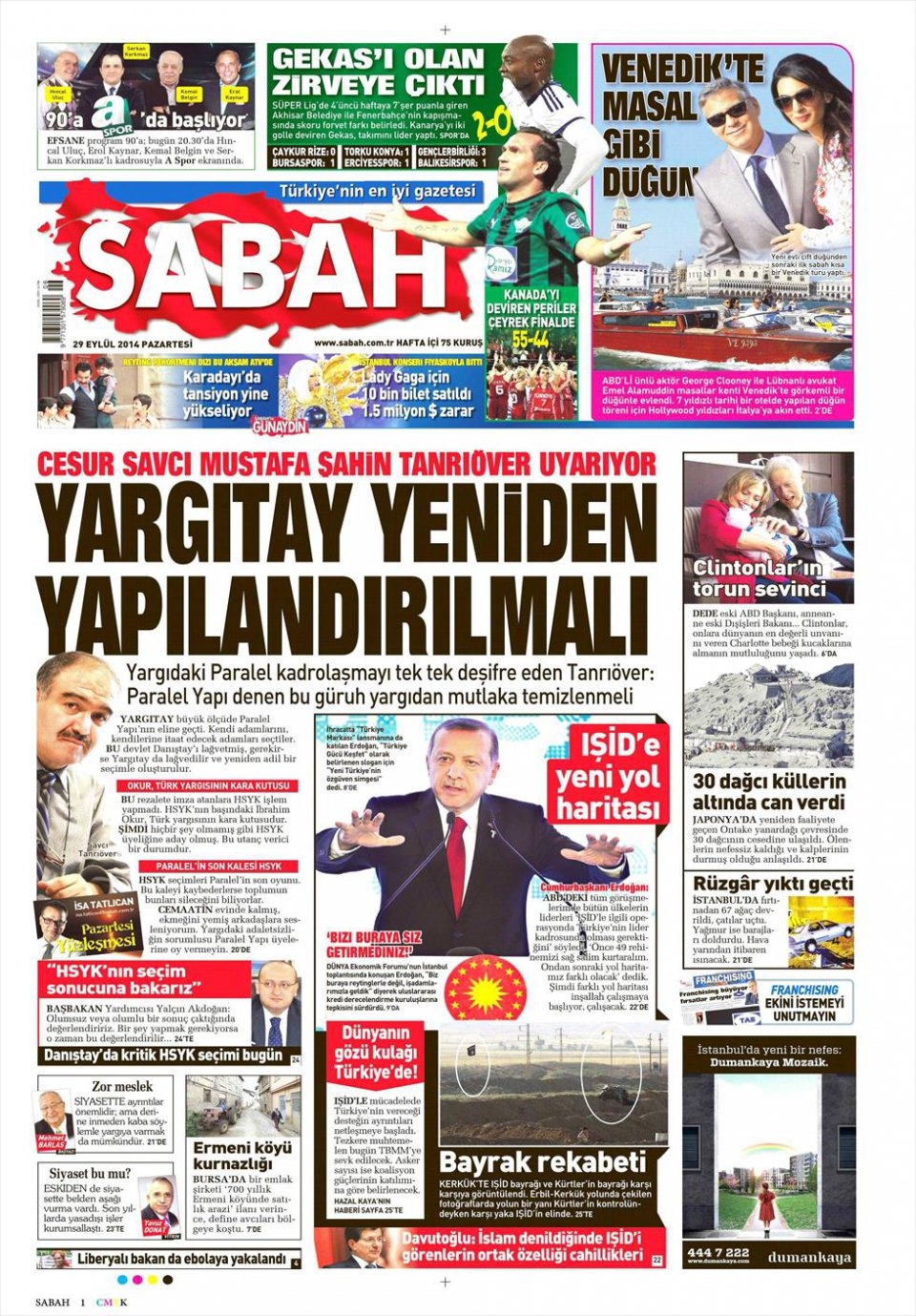 29 Eylül 2014 gazete manşetleri 16