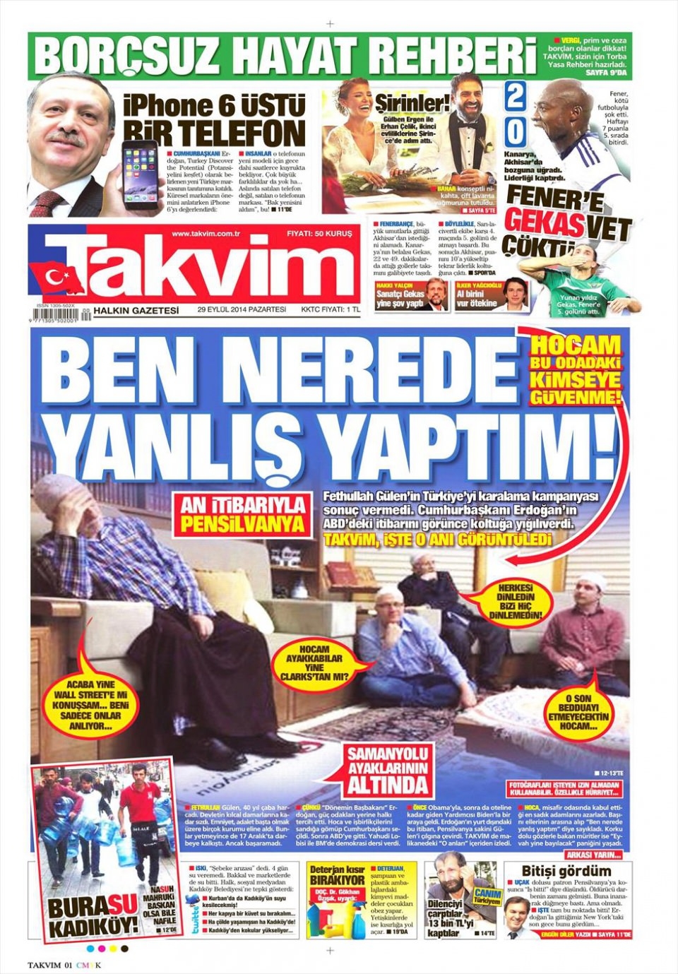 29 Eylül 2014 gazete manşetleri 19