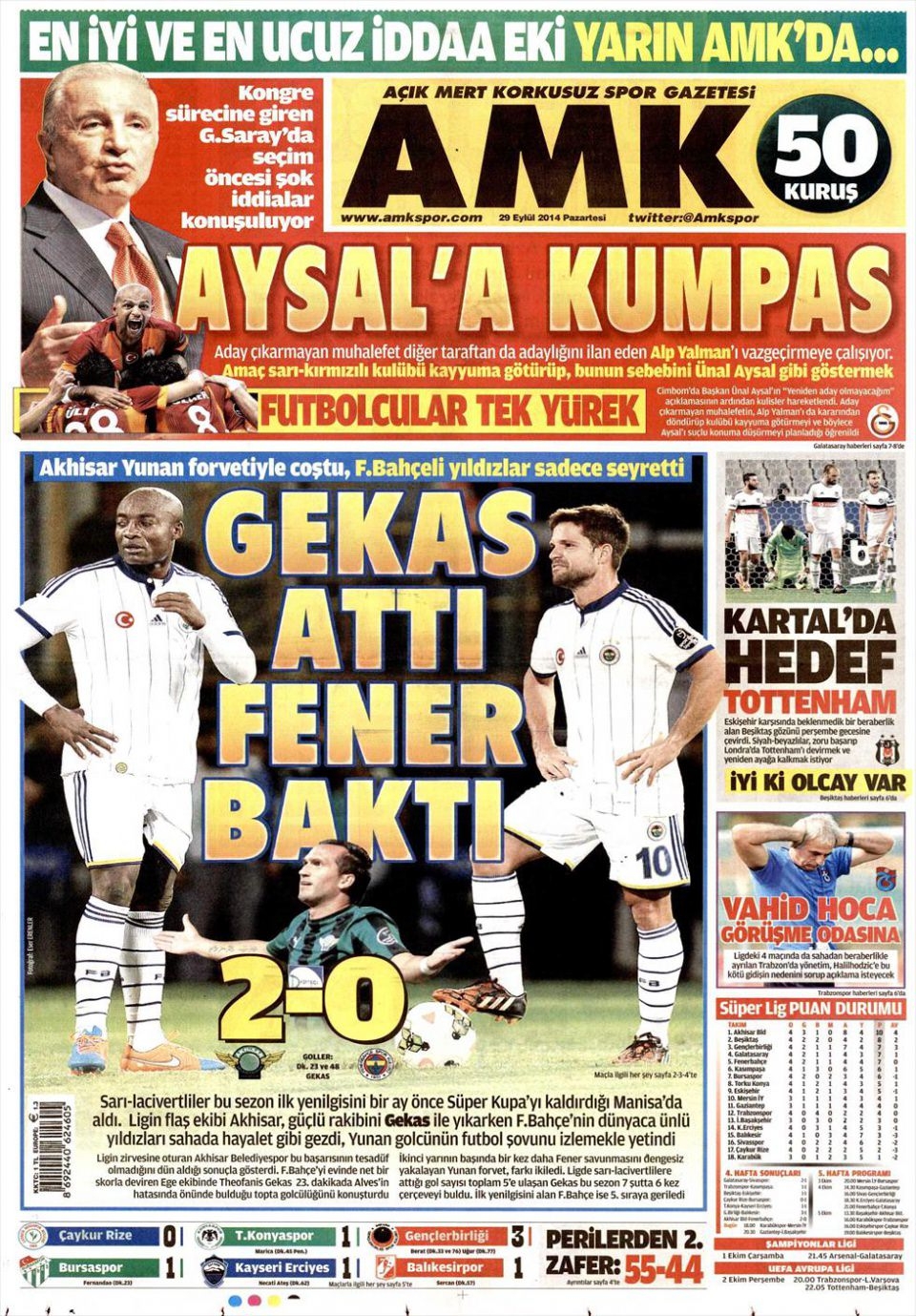 29 Eylül 2014 gazete manşetleri 2