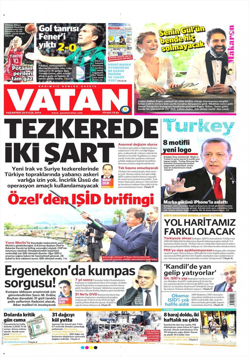 29 Eylül 2014 gazete manşetleri 22