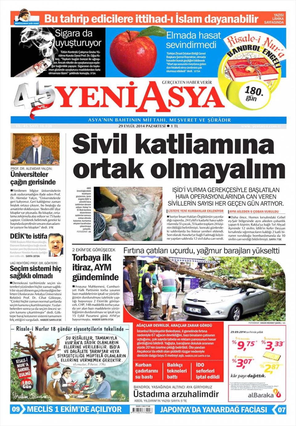 29 Eylül 2014 gazete manşetleri 24