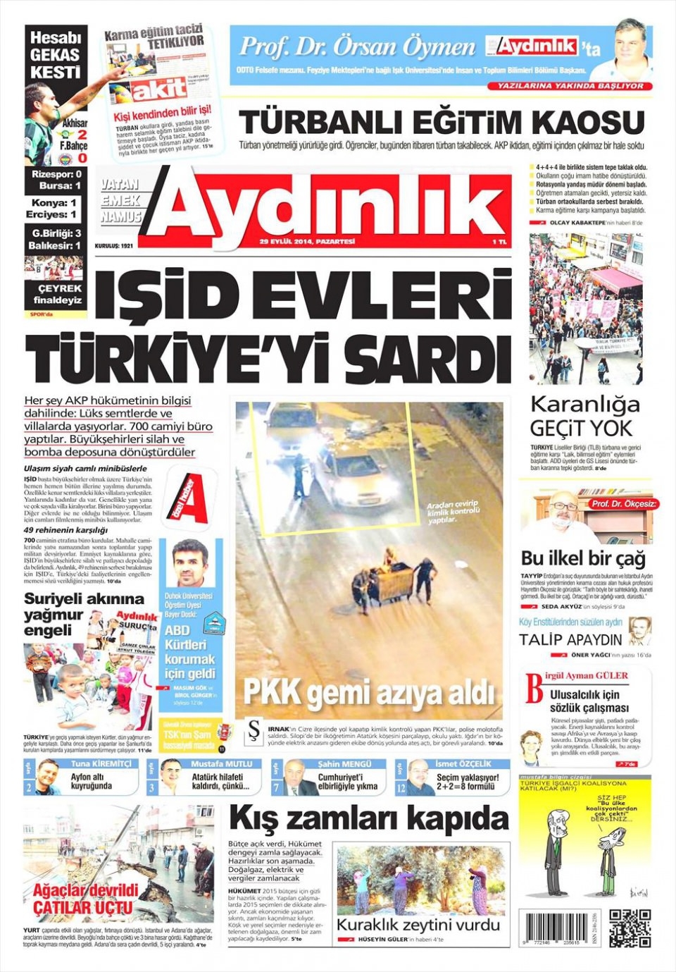 29 Eylül 2014 gazete manşetleri 3