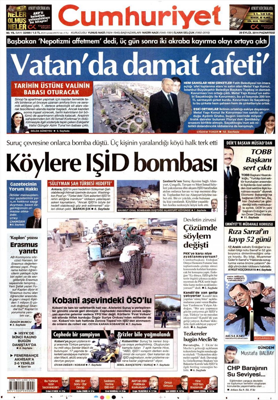 29 Eylül 2014 gazete manşetleri 5