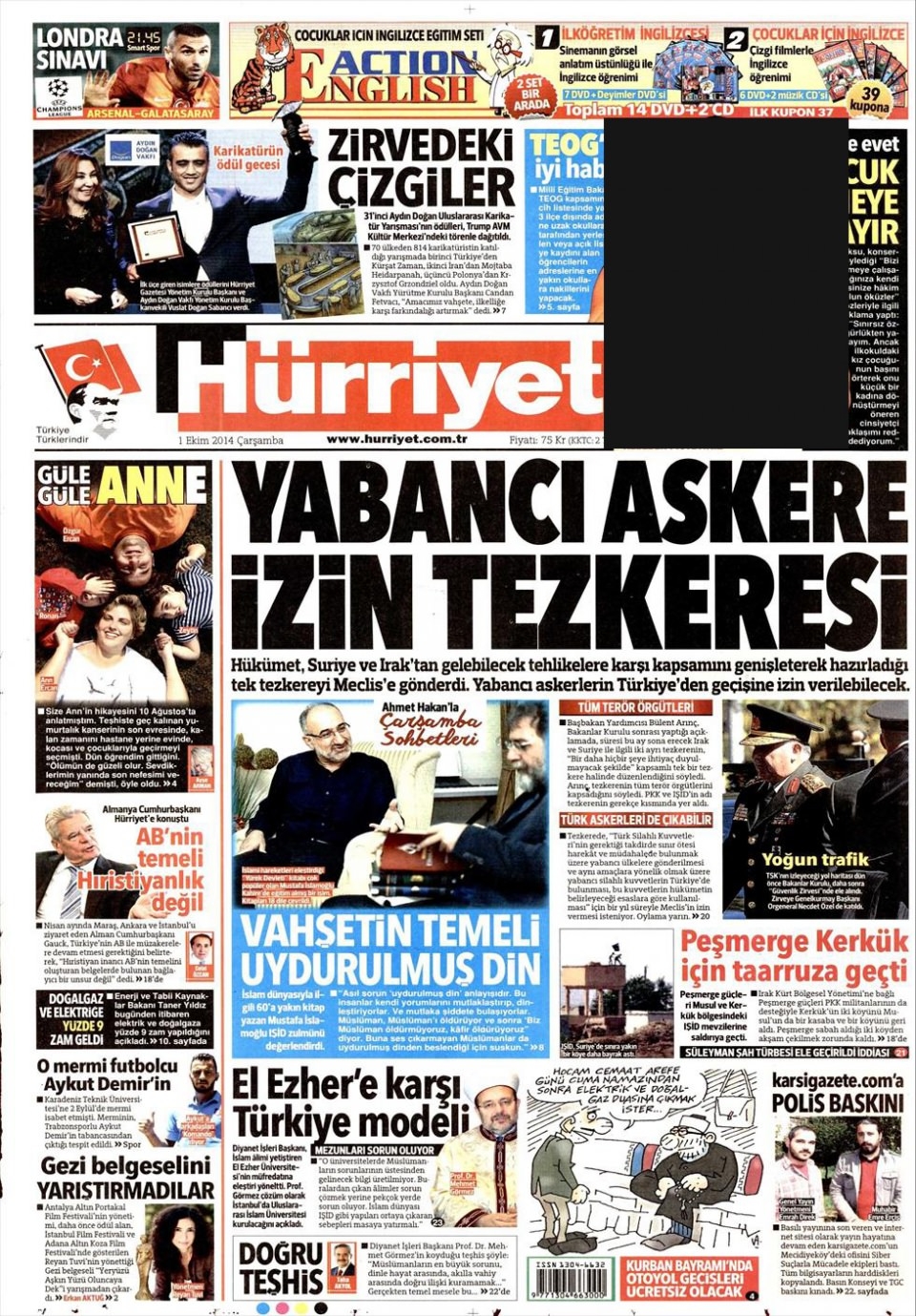1 Ekim 2014 gazete manşetleri 10