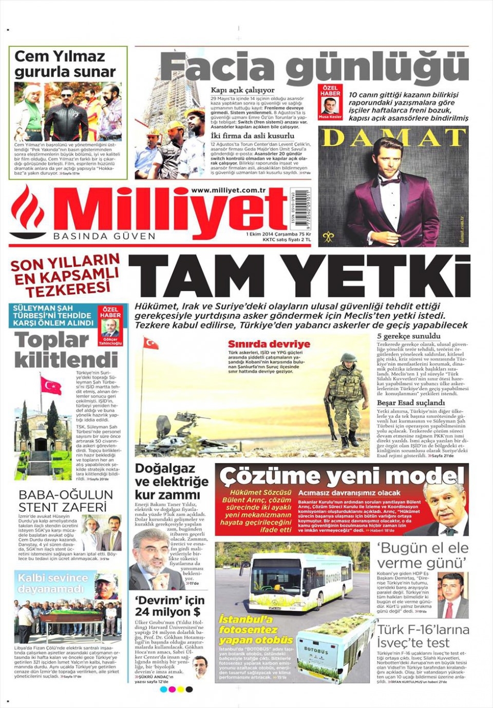 1 Ekim 2014 gazete manşetleri 12
