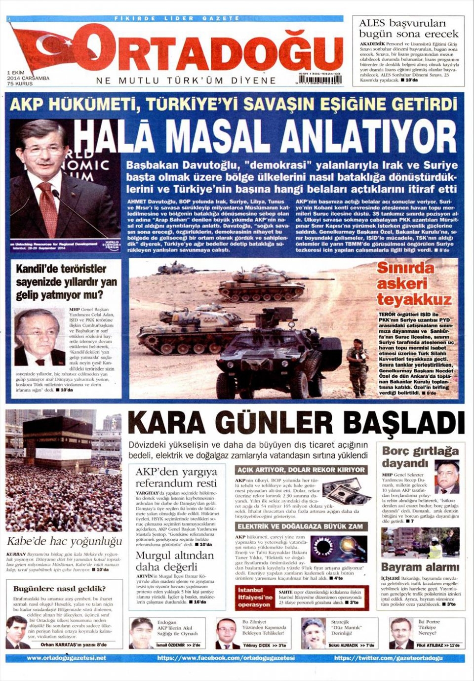 1 Ekim 2014 gazete manşetleri 13