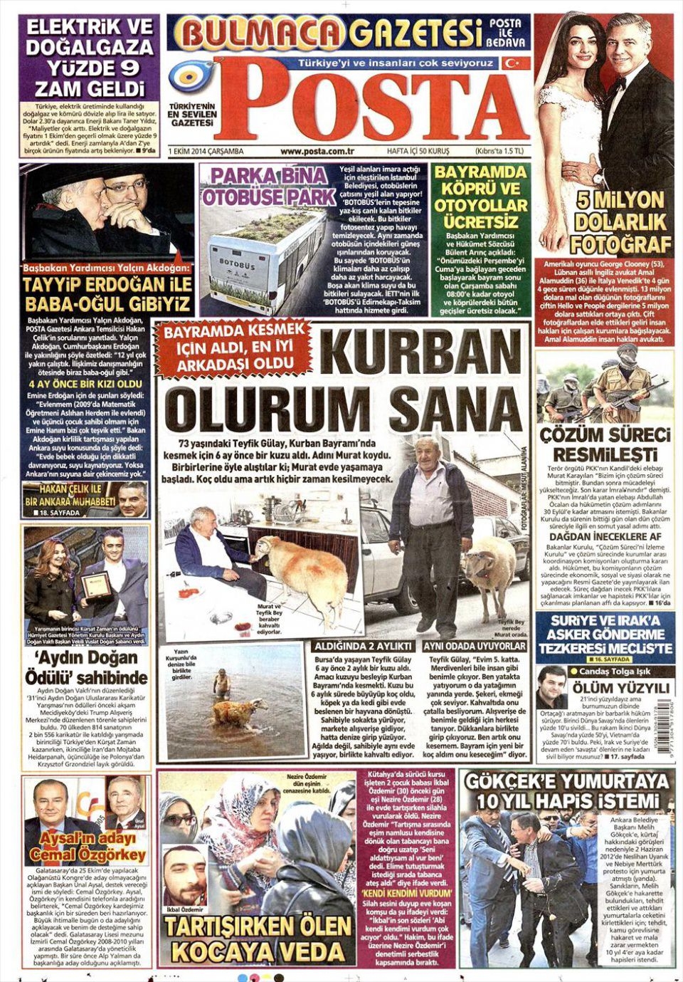 1 Ekim 2014 gazete manşetleri 14