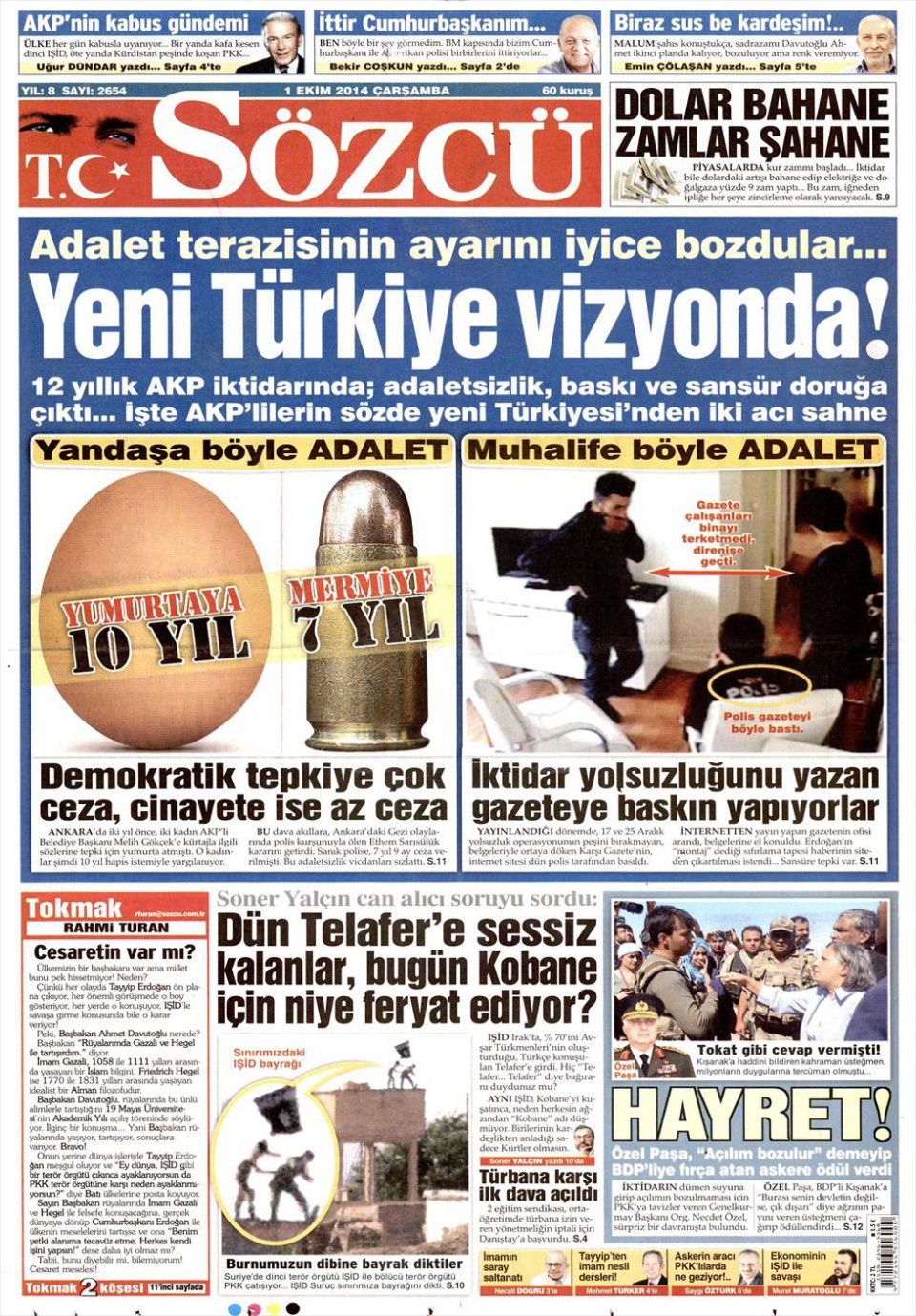 1 Ekim 2014 gazete manşetleri 16