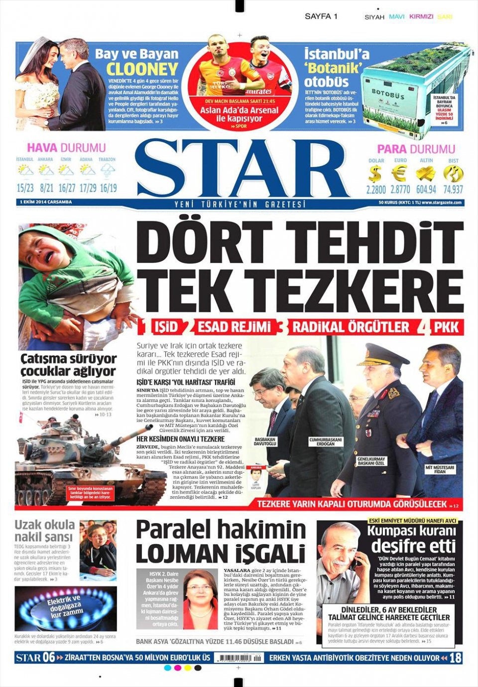 1 Ekim 2014 gazete manşetleri 17