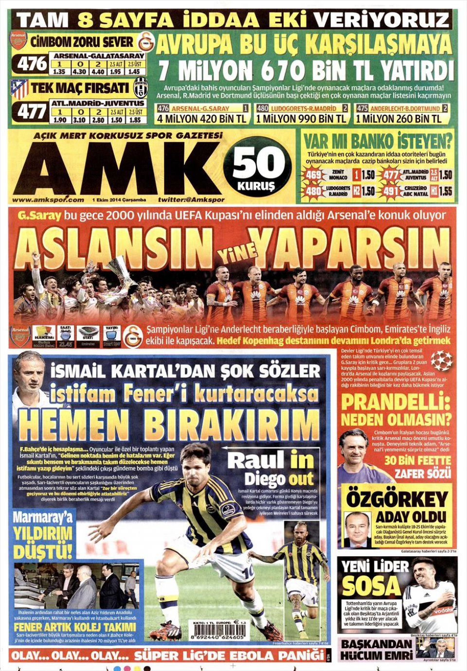 1 Ekim 2014 gazete manşetleri 2