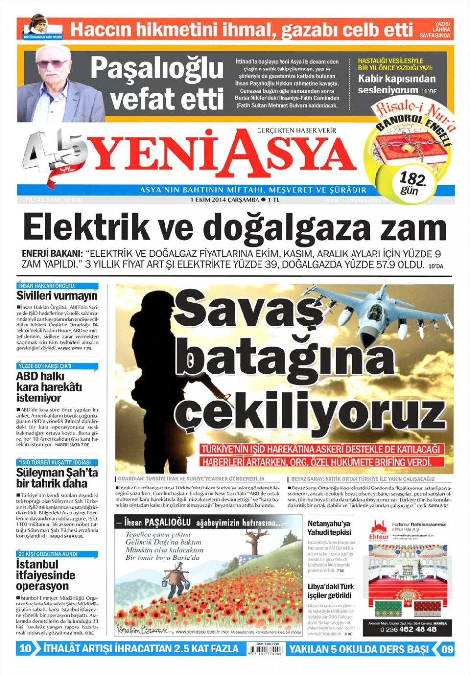 1 Ekim 2014 gazete manşetleri 23