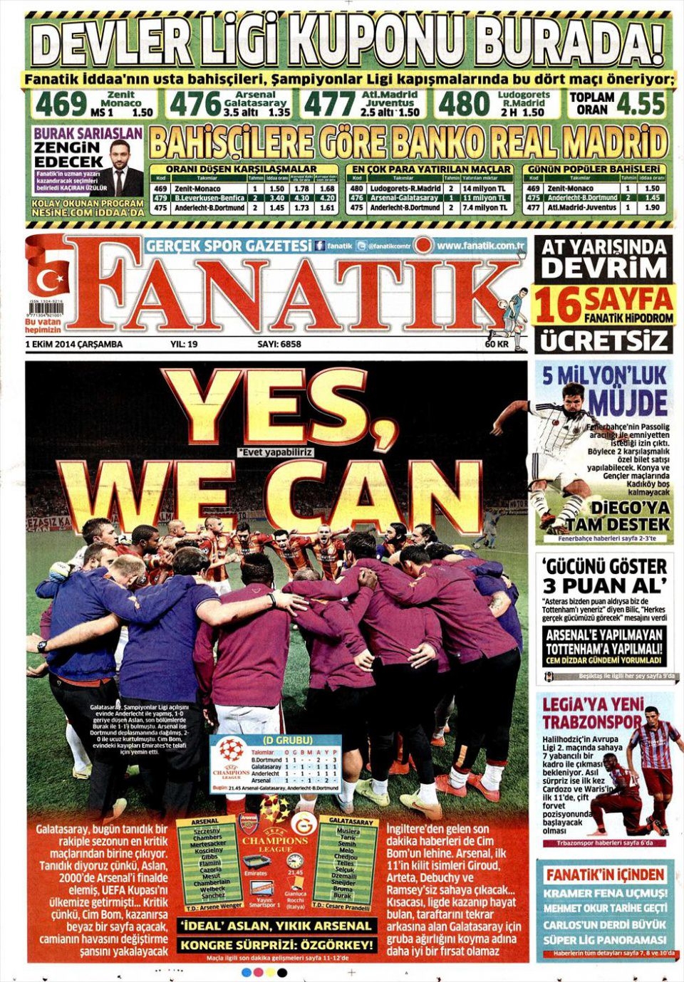 1 Ekim 2014 gazete manşetleri 6