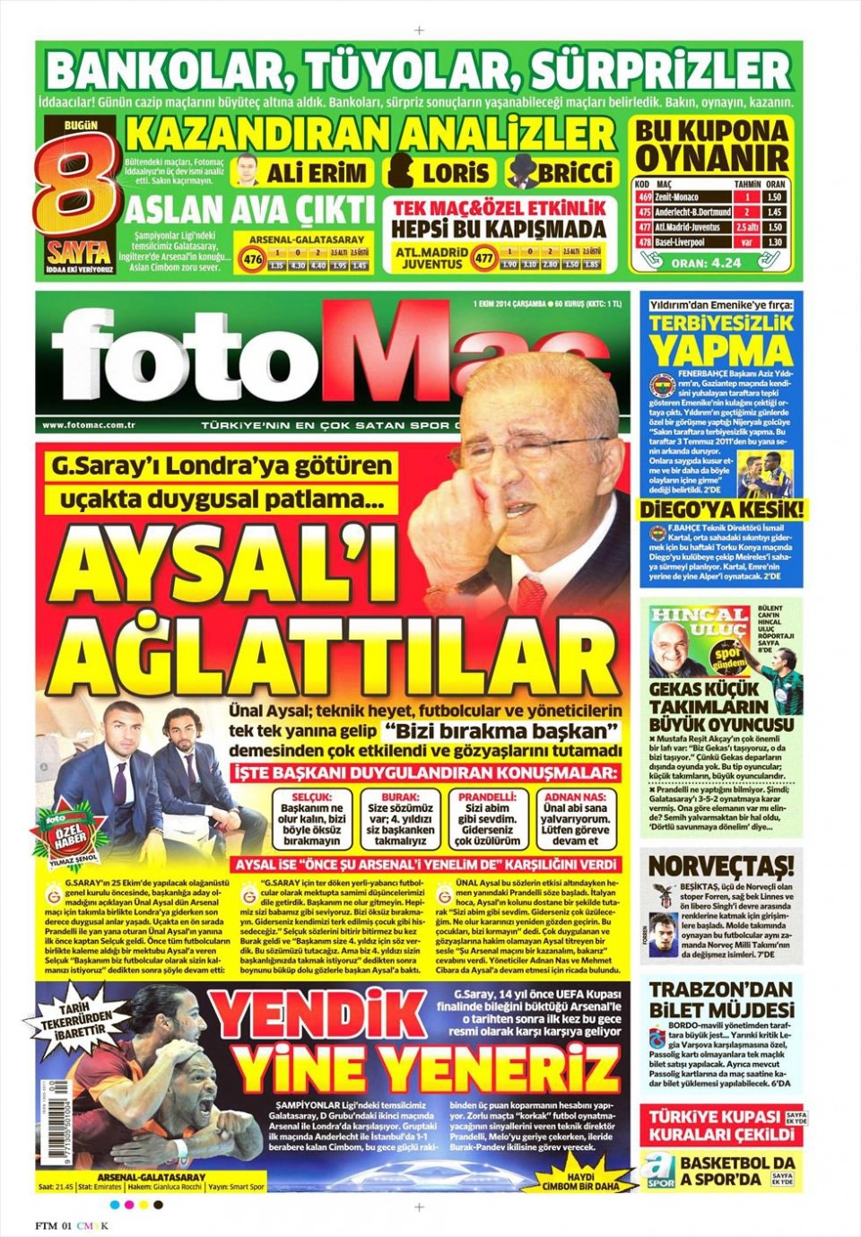 1 Ekim 2014 gazete manşetleri 7