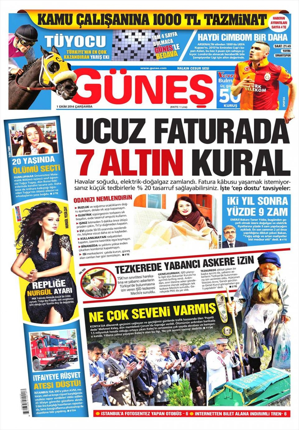 1 Ekim 2014 gazete manşetleri 8