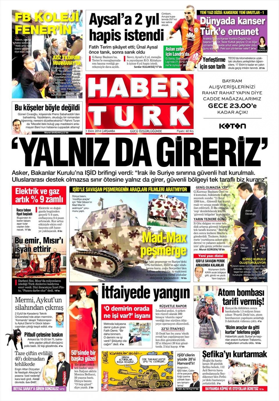 1 Ekim 2014 gazete manşetleri 9